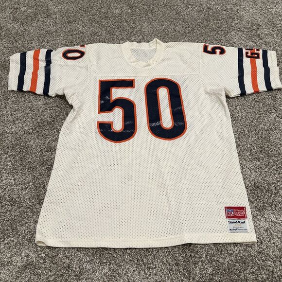 Vintage 80s Chicago Bears NFL Jersey #50 Mike Singletary Size Large Sandknit - Picture 1 of 9